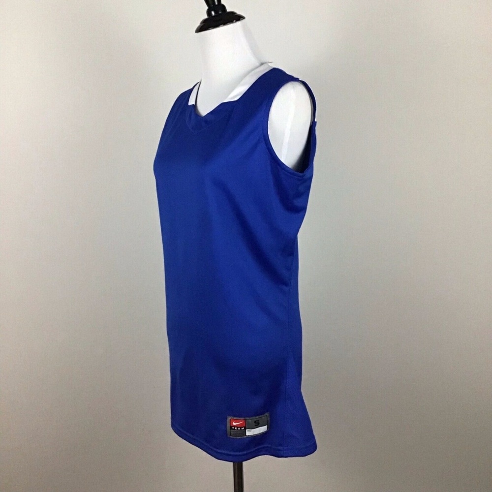 Nike Team Sleeveless Athletic Top Blue White Small - Picture 2 of 7